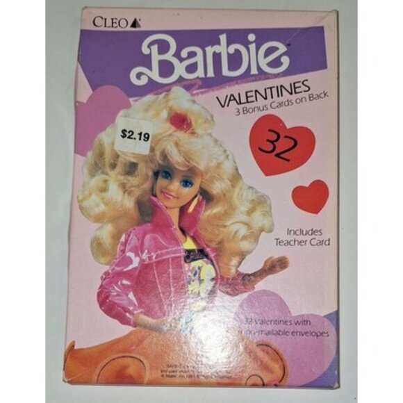Vtg Barbie Valentines Day Cards 80s 90s 32 Cards Cleo - Picture 1 of 5